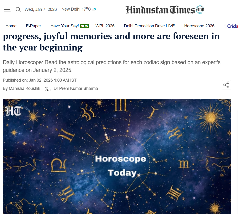 Horoscope Today for January 2, 2026: Academic progress, joyful memories and more are foreseen in the year beginning